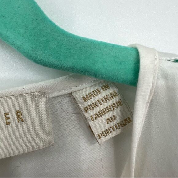Ted Baker London Quarter Sleeve Keyhole Ruffle Roundneck Slit Vent Blouse - Picture 3 of 14